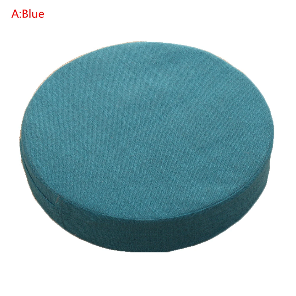 No Pattern Blue Круглая льняная подушка для сидения татами, Балконный эркер, мягкая подушка для медитации, татами, коврик для медитации, лотос - Цвет: No Pattern Blue