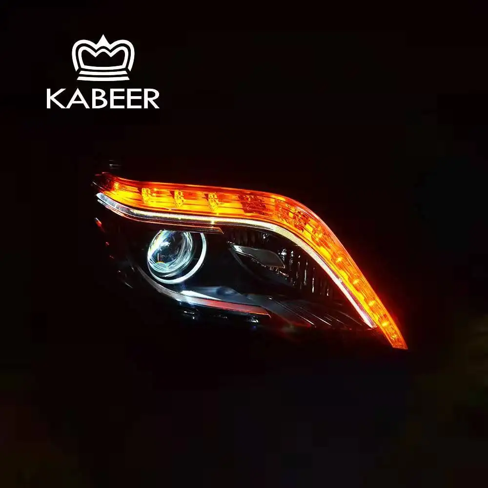 Налобный фонарь в сборе, подходит для Mercedes-Benz GLK 2012- в комплекте Plug& Play, галогенные преобразованы в Xenon, модифицированная версия