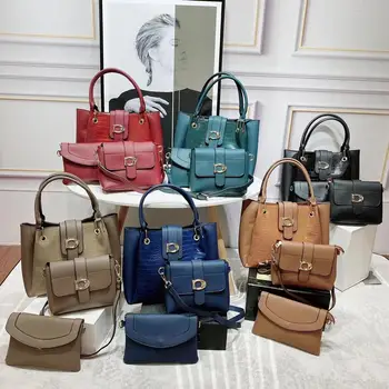 

Crocodile Pattern Shoulder Big Capacity Bag Luxury Handbags Women Bags 2020 New PU Leather Daughter Package Three Piece Bag