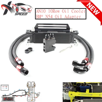 

135i 335i 435i 640i 10 rows oil cooler For BM* N54 N55 oil filter adapter AN10 oil cooler Mounting Bracket