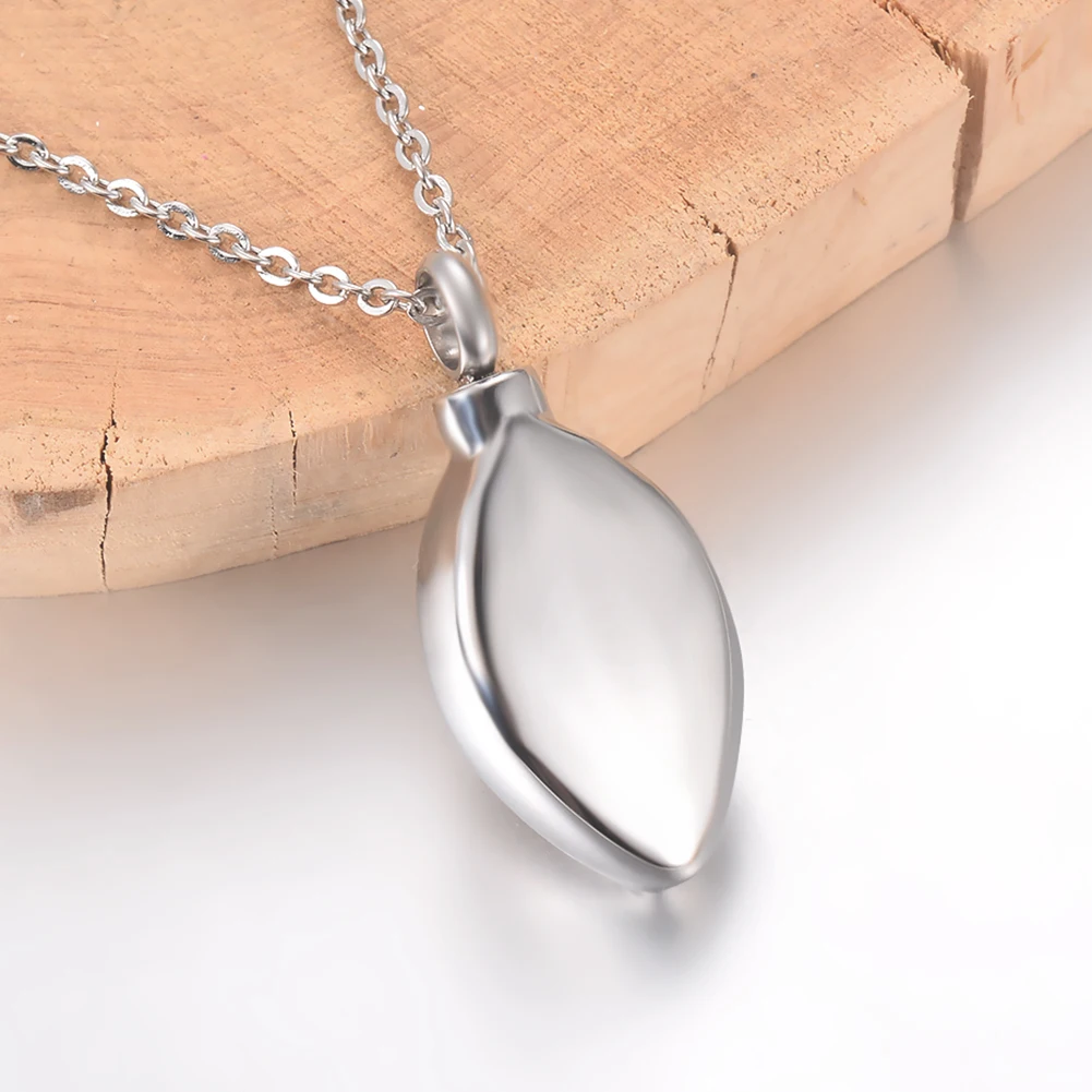 Dropshipping Teardrop Urn Necklaces Stainless Steel Inlay Crystal Keepsake Memorial Cremation Jewelry for Ashes 5