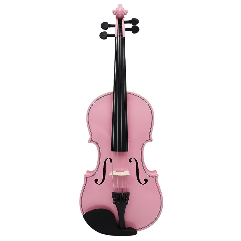 

4/4 Full Size Pink Acoustic Violin Fiddle Craft Violino with Case Bow Rosin Violin for Beginner