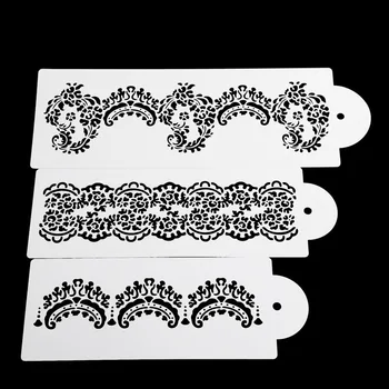 

3PCS/SET Flower Fondant Cake Stencil Mould Border Lace Decor Icing Sugarcraft Tools New Arrival Kitchen