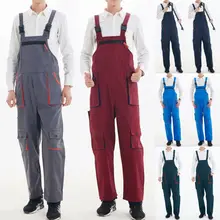 Мужские модные комбинезоны-карго, повседневные длинные брюки, мужские Свободные Комбинезоны с карманами, Комбинезоны на подтяжках, свободные штаны