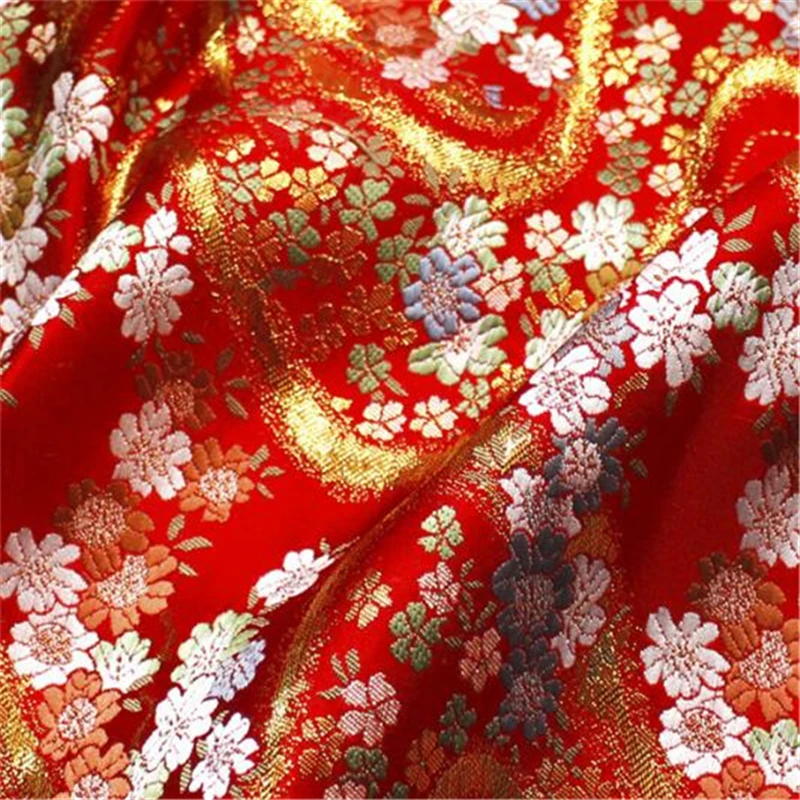 Red Ткань с металлической вышивкой, ткань из парчи, куртка, ткань для костюма, платья, ткань, сделай сам, ткань для пальто для девочек - Цвет: Red