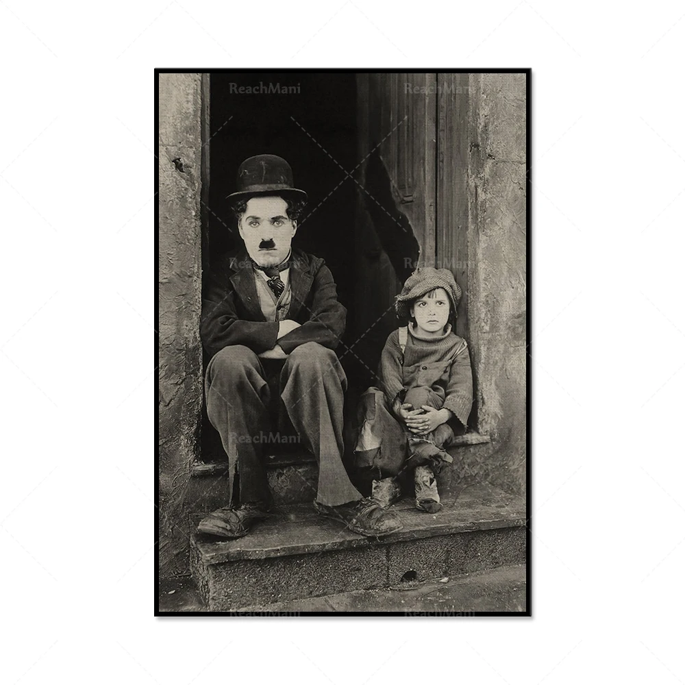 Charlie Chaplin - Le Kid, 1921 van Bridgeman Images als poster, canvas