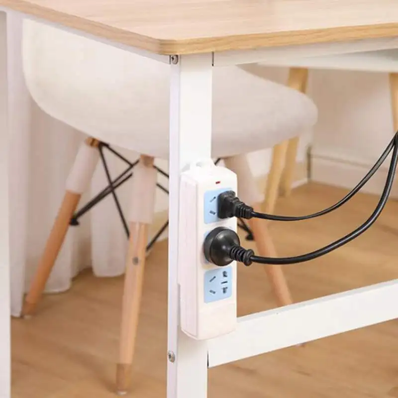 Wall-Mounted Desktop Power Strip Holder Seamless Self-Adhesive Socket Fixer Cable Wire Organizer Home Storage Supplies
