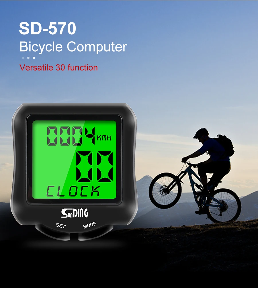 LCD Digital Bike Cycling Computer Waterproof Odometer Speedometer Stopwatch US 