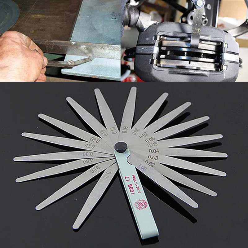 17 Blade Thickness Feeler Gauge Gap Metric Filler Measuring Tool For