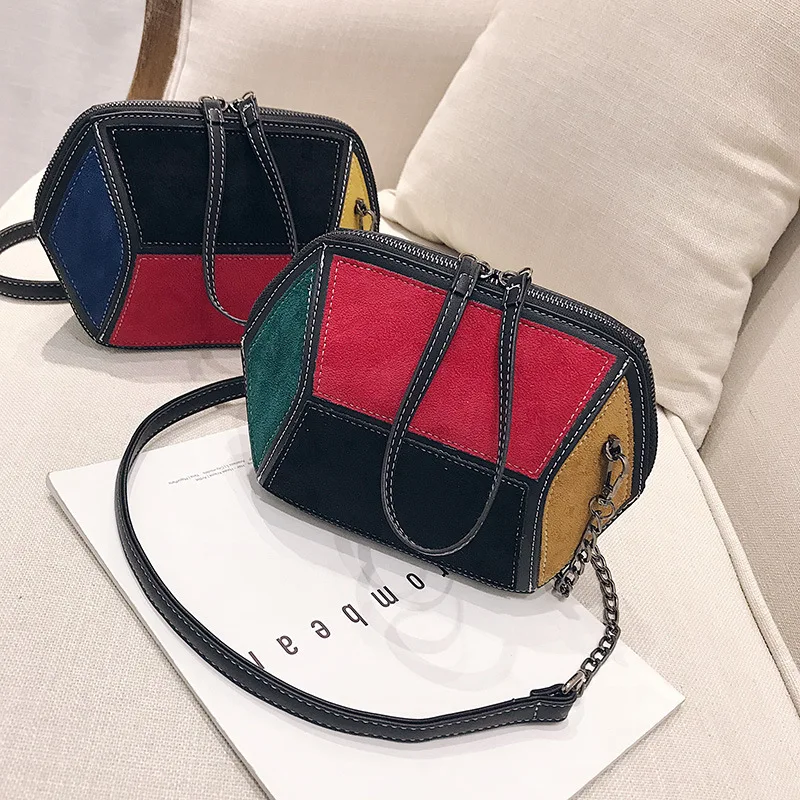 

Korean-style Dull Polish Stereo Hexagon Pillow Contrast Color Shell Shoulder Oblique WOMEN'S Bag