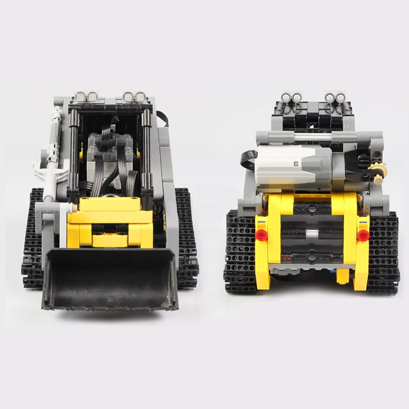 BuildMoc MOC 13349 гусеничный автомобильный экскаватор с дистанционным управлением из сплава Rooter Truck RTR независимая рукоятка электрический автомобиль с дистанционным управлением
