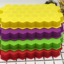 Горячее предложение 37 отверстие соты лоток для льда 37 даже шестиугольный лоток для льда сотовой силиконовый лоток для льда с крышкой