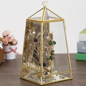 

Geometric Transparent Glass House Flower Room Simple Modern Nordic Luxury Jewelry Storage Box Home Decoration Ornaments Crafts