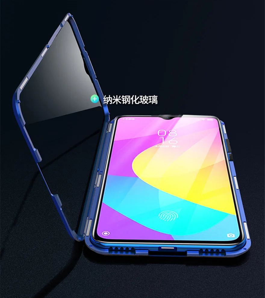 Магнитный металлический бампер чехол для Xiaomi mi 9 lite закаленное стекло Передняя Задняя крышка для Xiaomi mi 9 mi 9 se mi 9t pro Чехол