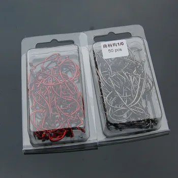 

Red nickel black nickel crank hook Luya soft bait hook high carbon steel sea fishing hook 50PCS blister box packaging