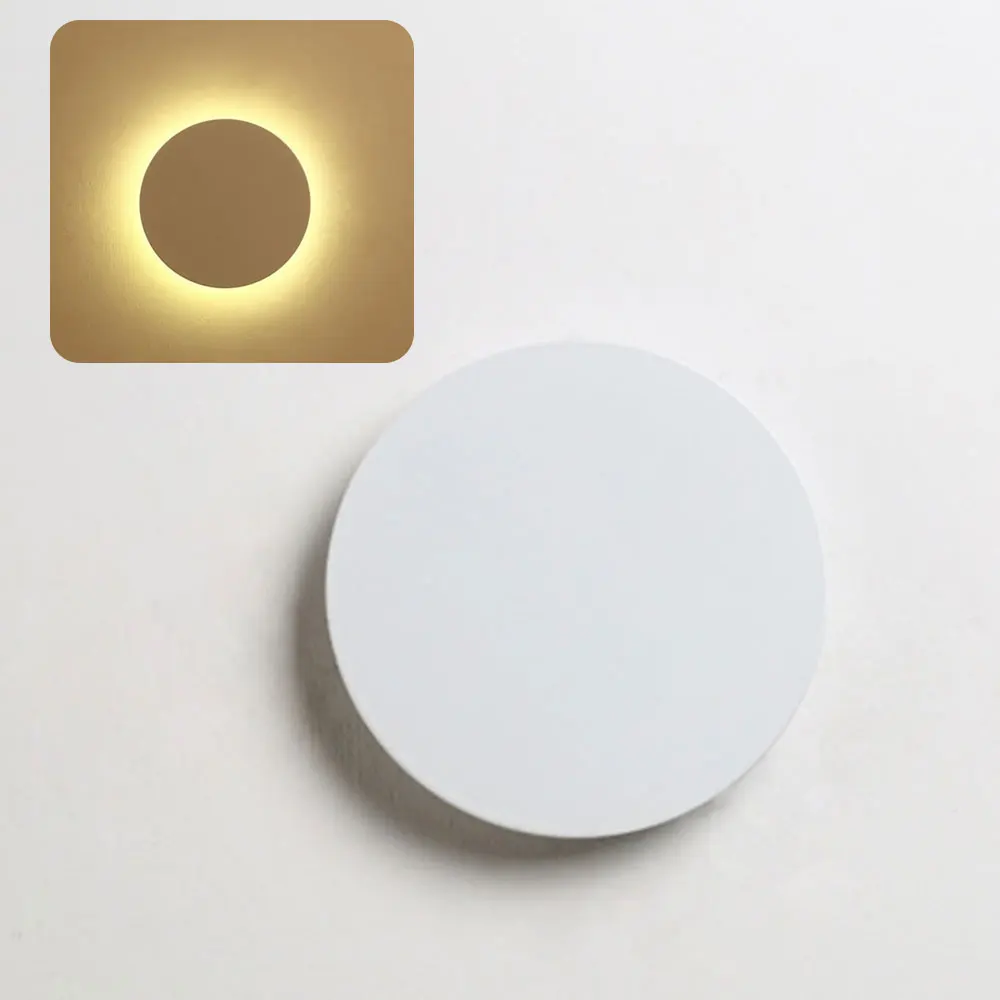 

Round Wall Light Bedroom Interior Wall Lamp Simple Creative Round Eclipse Wall Light Home Lighting Fixture Loft Stair Aisle Lamp