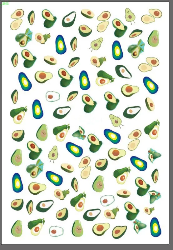 Модные наклейки для ногтей с цветами авокадо, самоклеющиеся наклейки для ногтей, аксессуары для ногтей, наклейки с фруктами - Цвет: Avocado