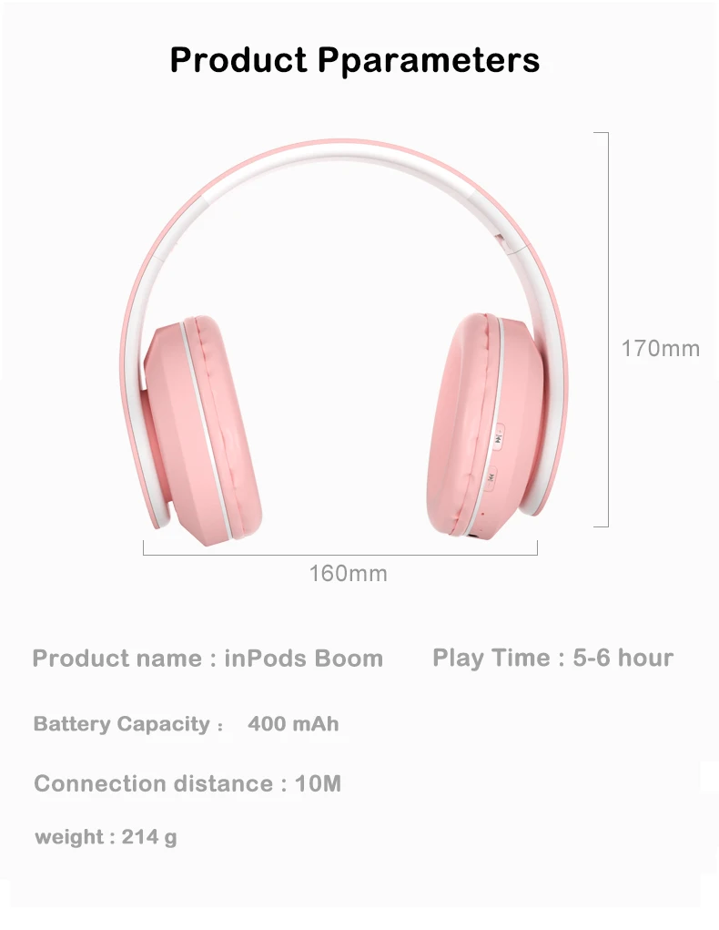Wireless Headphones Bluetooth Stereo Foldable Headset 