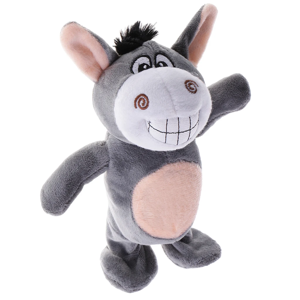 Cute Burro Animal Plush Doll Sound Recorder Voice Mimic Interactive Nod Toy