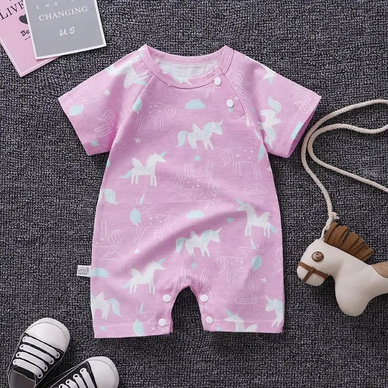 Summer 2021 Baby Jumpsuit 0-24M Home Wear Climbing Suit Newborn Baby Girls Boys Cotton Short Sleeve Rompers Clothing Newborn Sailor Romper Girls Boy Costume Anchor Baby Rompers