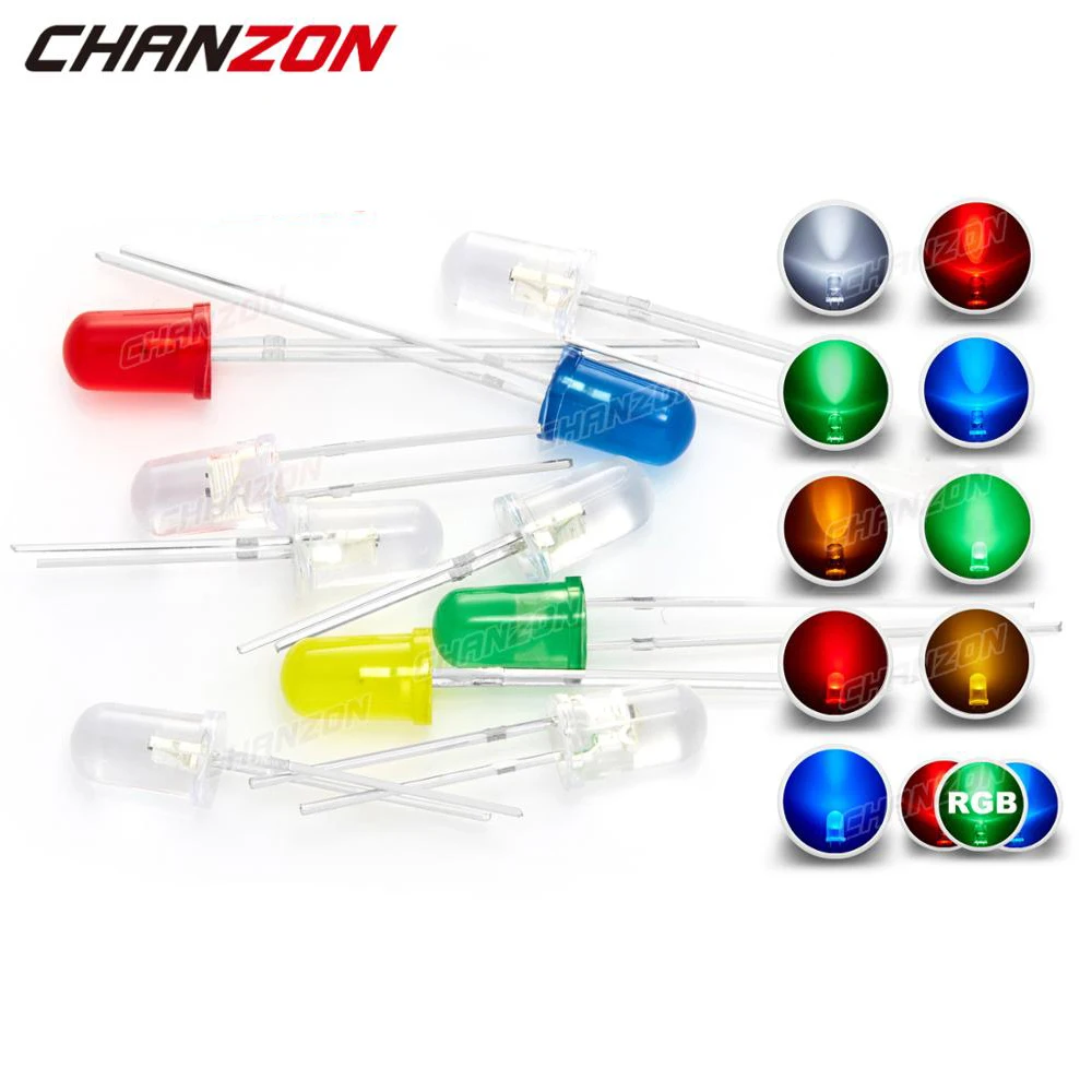 Clear Round Transparent DC 3V 20mA Bright Lighting Bulb Lamps Electronics Components Indicator Light Emitting Diodes Chanzon 100 pcs 5mm Blinking Green LED Diode Lights 1.5Hz Flashing