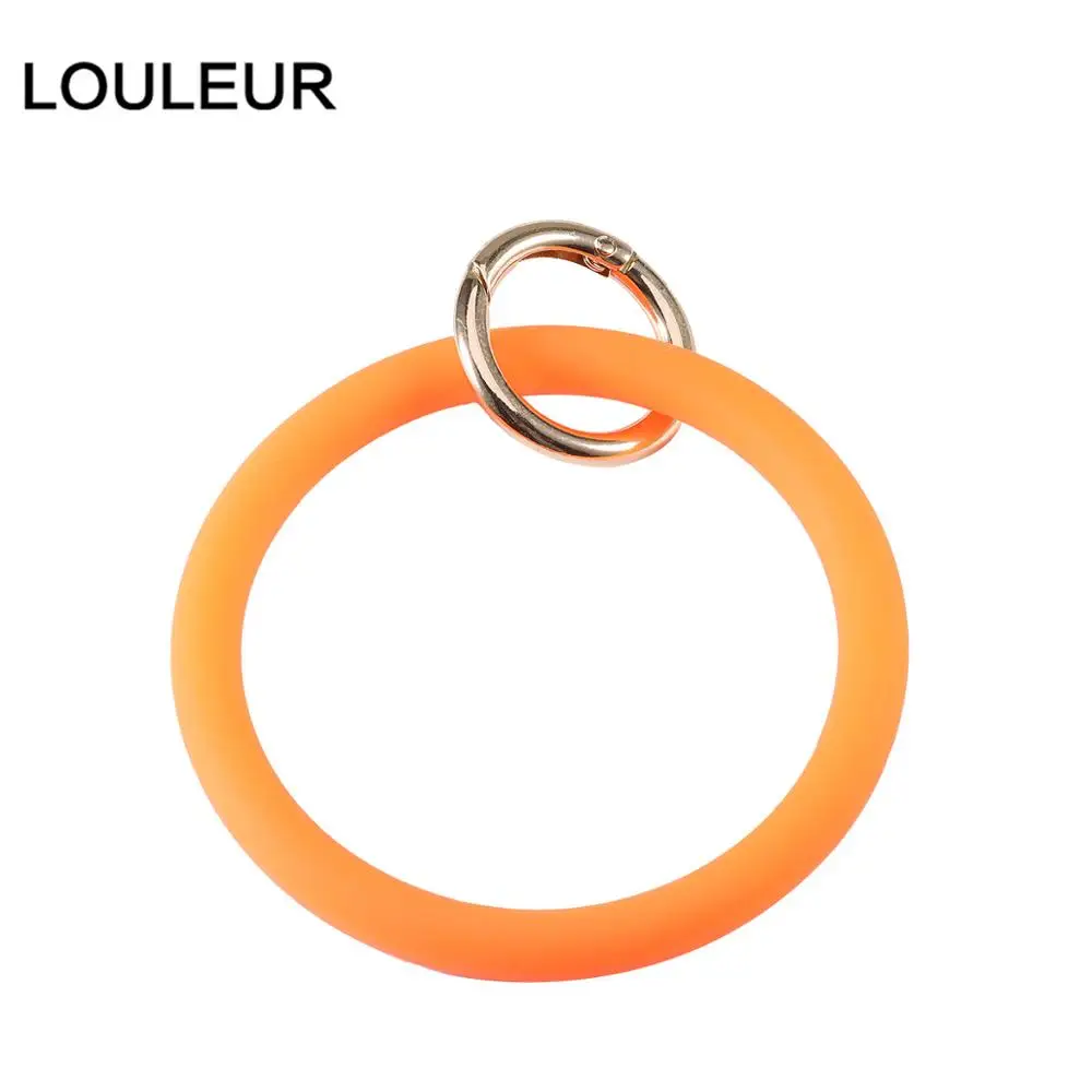orange Модный браслет из силикагеля, брелок для женщин, подарки, модный простой круглый браслет, брелок, унисекс, ювелирное изделие - Цвет: orange