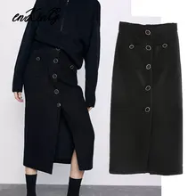 *#Best Price 2019 england preppy style solid single breasted texture straight black za midi skirt women faldas mujer moda skirts womens *#Best Price 2019 england preppy style solid single breasted texture straight black za midi skirt women faldas mujer moda skirts womens