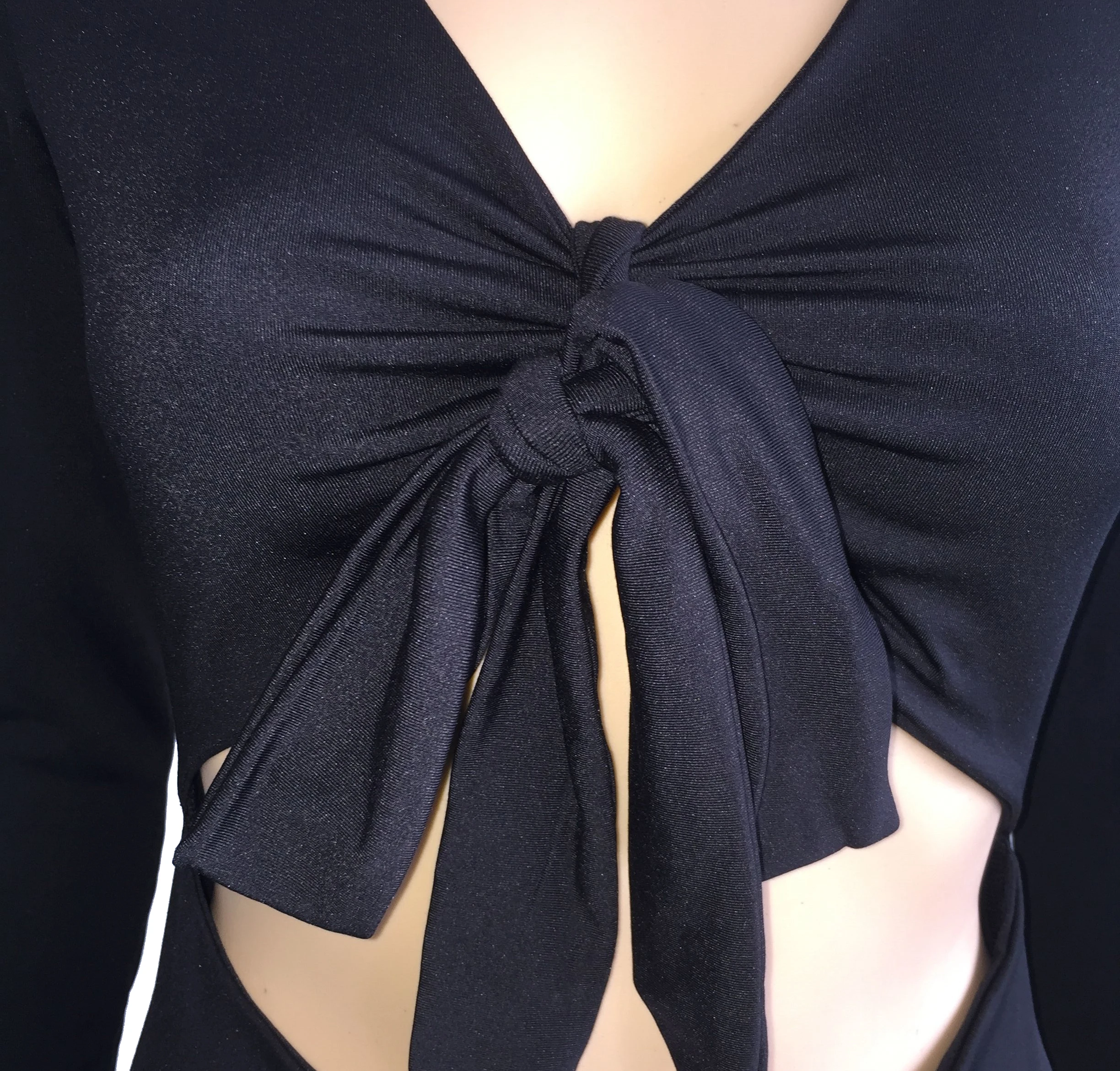 Sexy BowKnot Bodycon Bodysuit Long Sleeve V-Neck Sheath White Black Red Gray Overalls Women Body Top Playsuits Lady Blusas Mujer