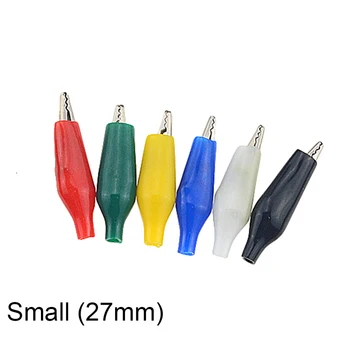 

10PCS Small Insulation Boot Metal Alligator Clip Electric Test 27MM Lead Colorful small crocodile clip 6 Color