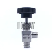 SS304 игольчатый клапан с прямым углом BSP угловой клапан управления потоком