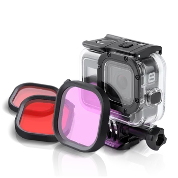 

Filters Kit Red Magenta Snorkel Lens Red Color Filter for GoPro HERO 8 Black Super Suit original Housing Case Accessories