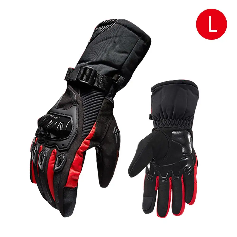 Мотоциклетные перчатки водонепроницаемые ветрозащитные зимние теплые Guantes Moto Luvas сенсорный экран Motosiklet Eldiveni защитные перчатки для верховой езды - Цвет: Red