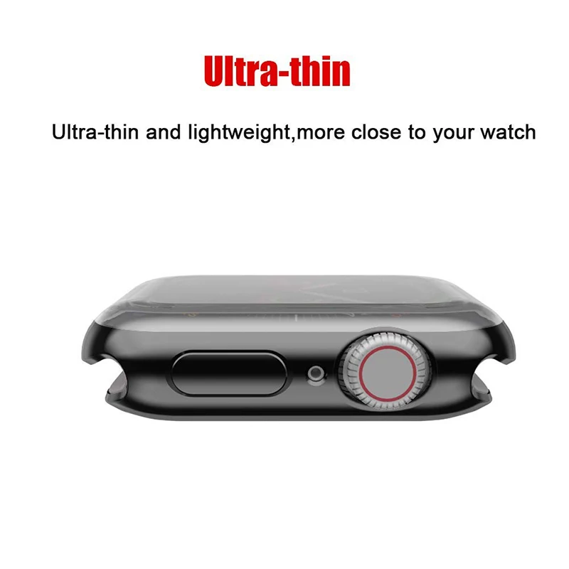 Тонкий чехол для часов OSRUI 360 Apple Watch 5 4 3 2 1 42 мм 38 мягкий прозрачный защитный из ТПУ