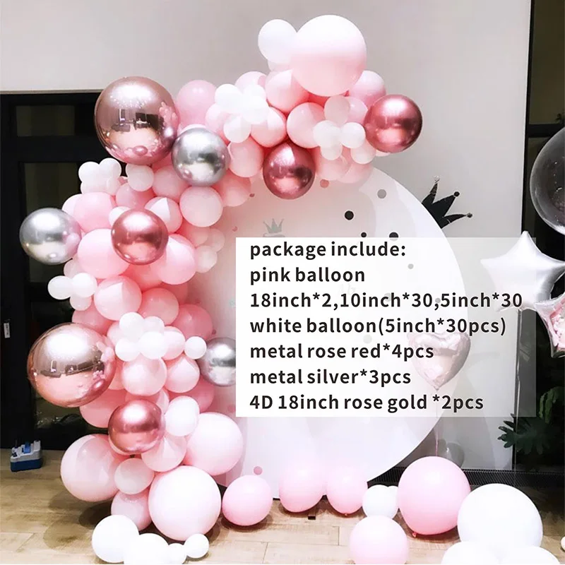 101 шт./компл. Пастельное розовое золото, розовый шар гирлянда арочный комплект юбилей день рождения украшения воздушный шар для взрослых Baby Shower Girl