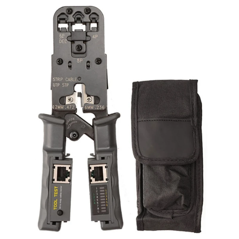 2 в 1 Обжимные Щипцы RJ45 для сетевого LAN кабеля режущий инструмент тестер кабелей
