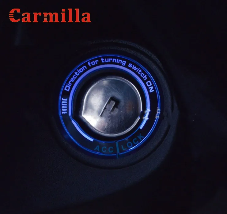 Carmilla Car Light LED Ignition Switch Cover Ring Key Ring Decoration
