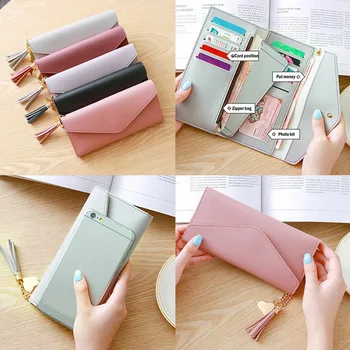 

Hot New Style Women Long Wallets Coin Purse Multifunctional Lychee Pattern Wallet Trendy Clutch Simple Fashion Standard Wallets