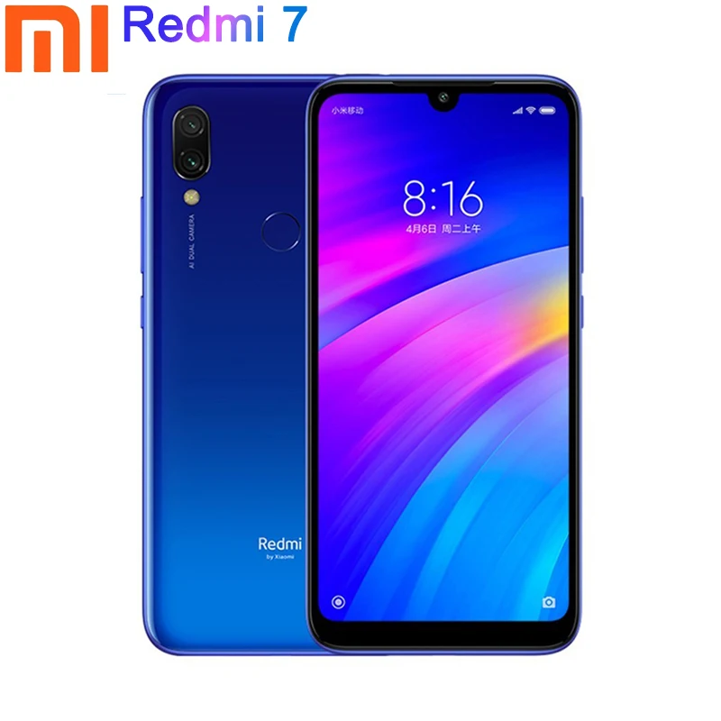 Xiaomi Redmi 7 6 26 дюймов смартфон 3 Гб ОЗУ 32 ПЗУ Восьмиядерный процессор Snapdragon 632 камера