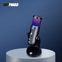 Microfono USB RGB Pickup HD puntamento a forma di cuore riduzione del rumore conferenza rotazione del condensatore Streaming Live Mike