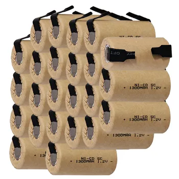 

True capacity! 24 pcs SC battery subc battery rechargeable nicd battery replacement 1.2 v 1300 mah accumulator-blue color