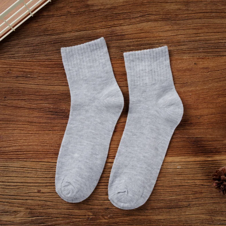 10 пар/лот мужские носки в трубке Утолщение осень и зима мужские носки сплошной цвет удобные и дышащие спортивные носки