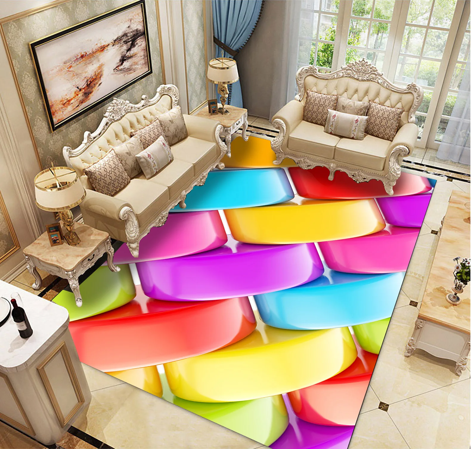 Креативные 3D геометрические ковры для гостиной, спальни, коврики, современный цветной детский игровой коврик, фланелевый большой ковер с эффектом памяти
