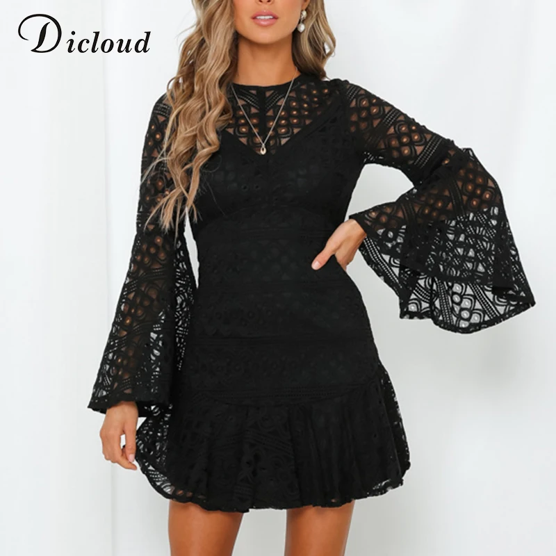 flare sleeve mini dress