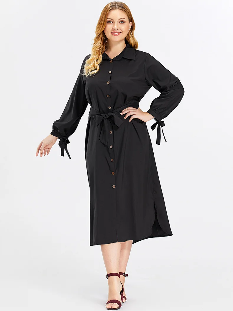 Женское длинное однотонное повседневное платье Осень-зима | Женская одежда