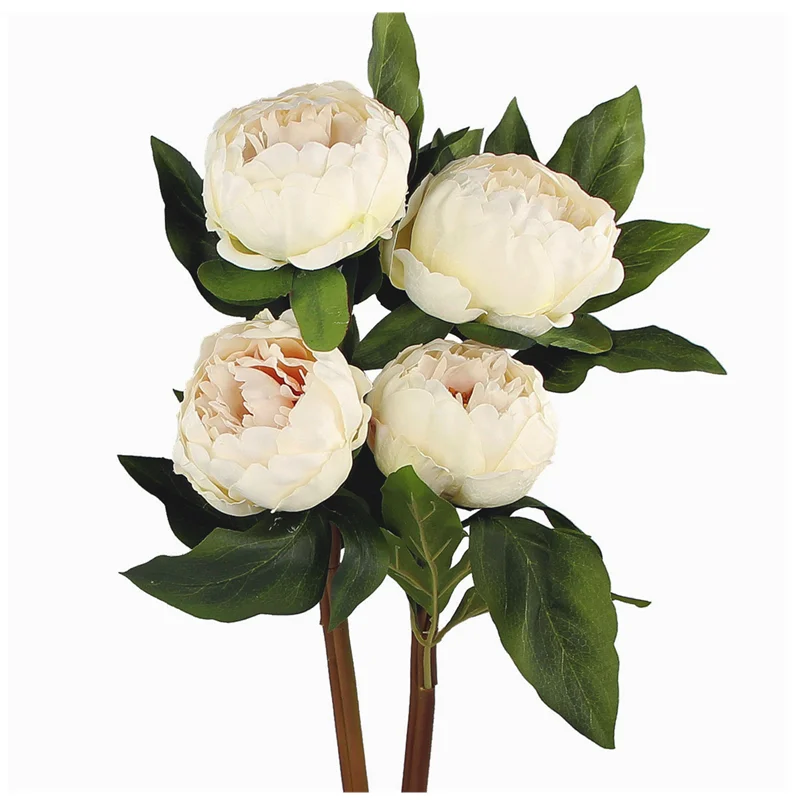 White 2PCS Rinlong Искусственные цветы 2 шт. европейские искусственные пионы 2" Шелковые цветы стебли для домашнего декора вечерние украшения своими руками Свадебные украшения - Цвет: White 2PCS