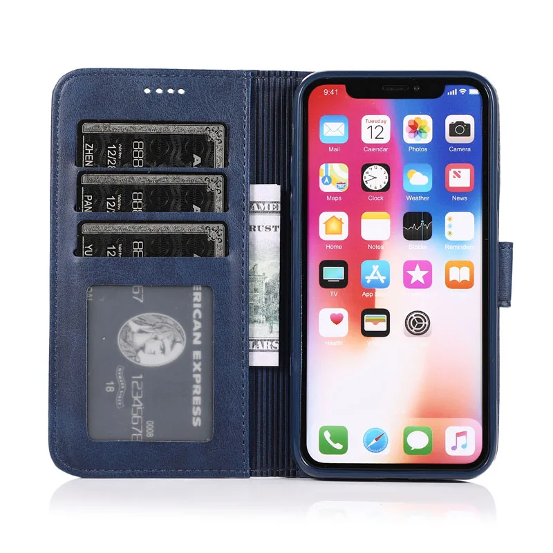 Винтажный чехол для iPhone XS Max X 8 7 Plus 6S XR, кожаный чехол-книжка для iPhone 11 Pro Max 5s SE, чехол для телефона