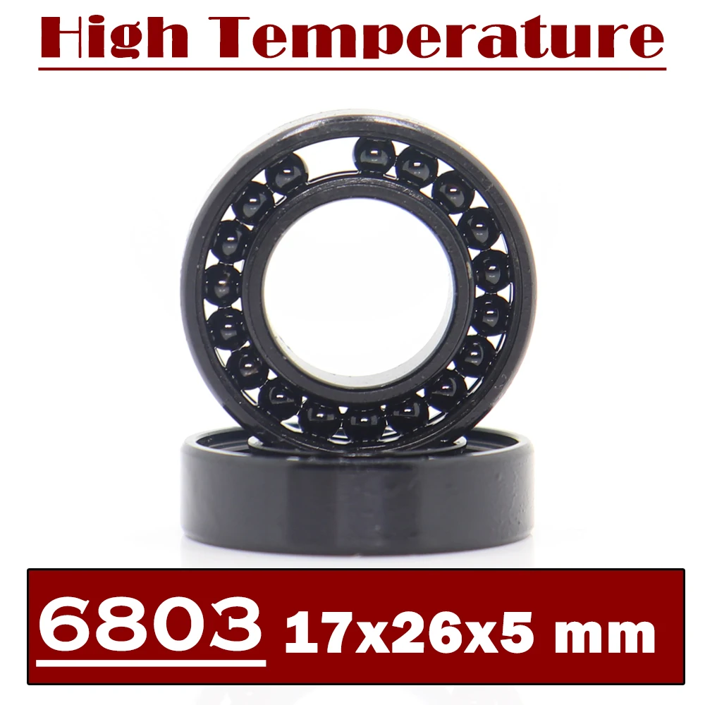 

6803 High Temperature Bearing 17*26*5 mm ( 2 Pcs ) 500 Degrees Celsius Thin Section Bearings Full Ball Bearing