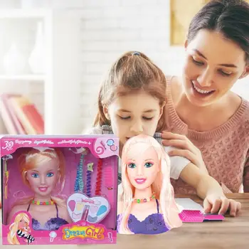 

Kids Dolls Make Up Comb Hair Toy Doll Set Pretend Play Princess Set Dolls Makeup Kit Toys For Girls Dressing Cosmetic Girl Gifts
