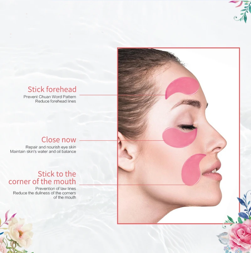 60pcs Rose Eye Mask Fades Fine Lines Eliminate Puffiness Patches Moisturize Eye Mask Remove Stye Crystal Collagen Gel Mask-3