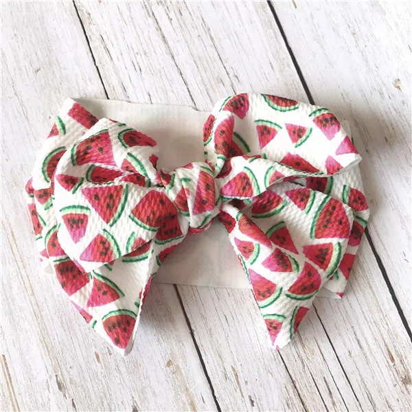 watermelon Повязки на голову для маленьких девочек; повязка на голову с цветами для новорожденных; повязка на голову; тюрбан; банданы; повязка на голову; аксессуары для волос «сделай сам»; 10 шт./лот - Цвет: watermelon
